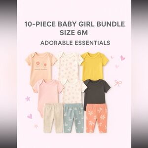 Baby Girl 6M Clothing Bundle –Carter’s, The Peanut Shop, Baby Gap 10 piece